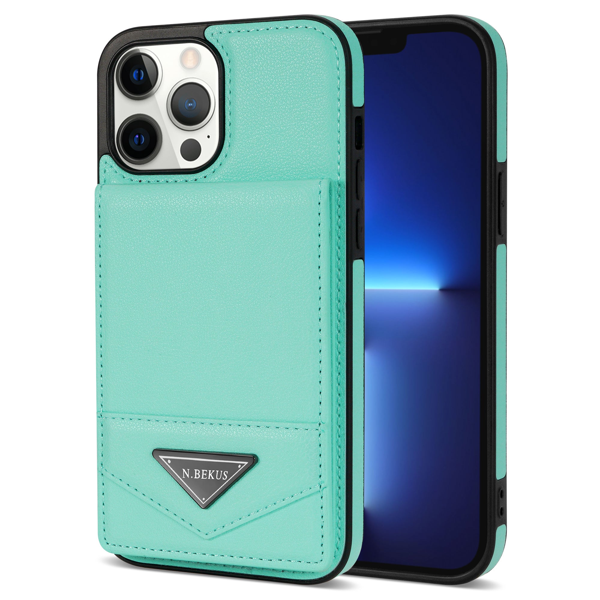 N.BEKUS Pro iPhone 15 Pro RFID blokovací stojan Držák na kartu Kryt telefonu Kožené pouzdro TPU potažené N.BEKUS Pro iPhone 15 Pro RFID blokovací stojan Držák na kartu Kryt telefonu Kožené pouzdro TPU potažené